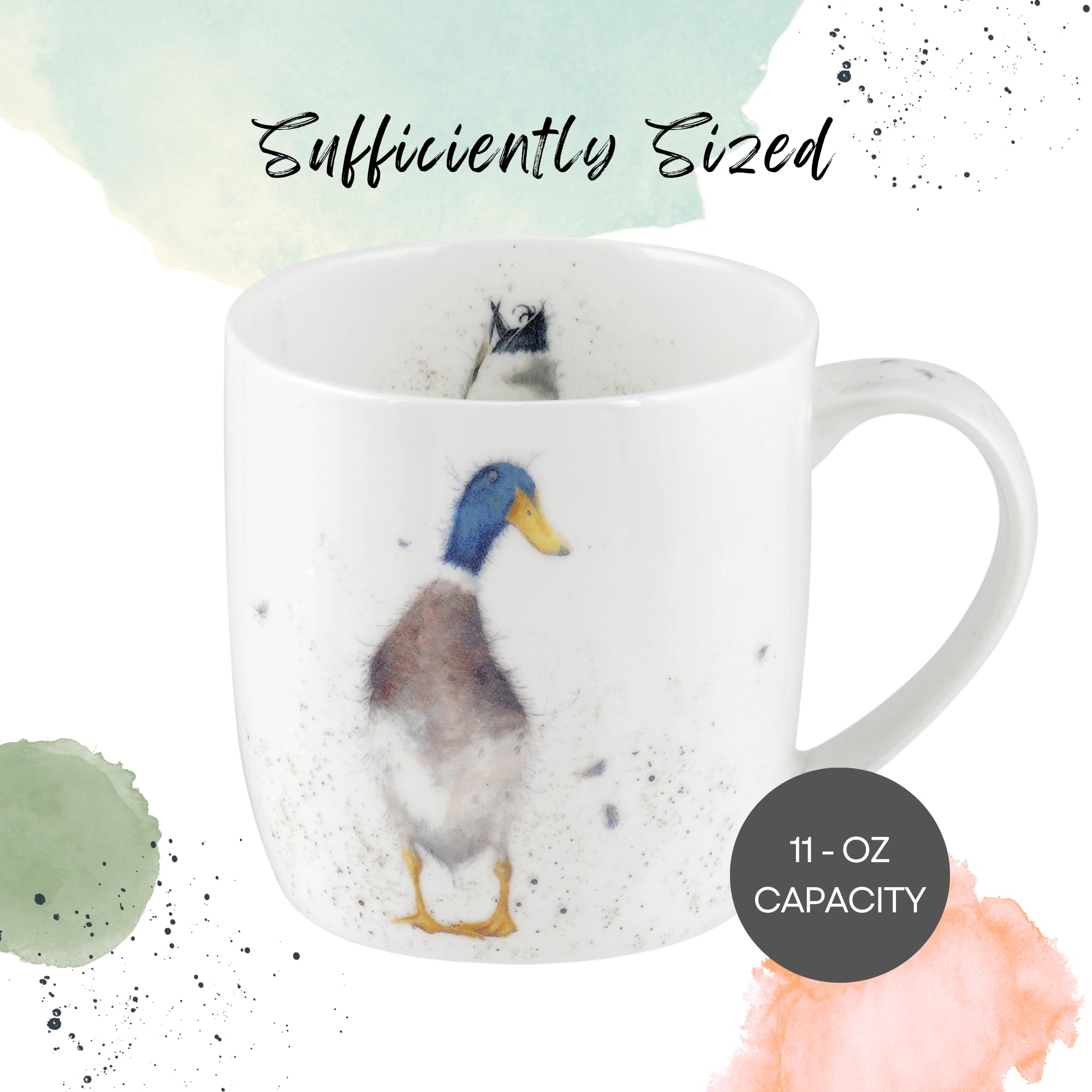 Royal Worcester Wrendale Designs 11oz Mug, Guard Duck - Bone China